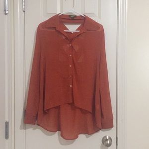 Burnt orange long sleeve top size: medium